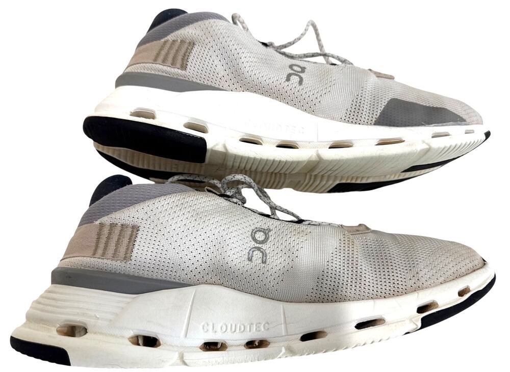 On Cloudnova Men's 9.5 Beige Gray CloudTec Running Walking Sneakers EU 43